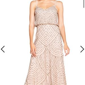 Adriana Papell floor length beaded dress